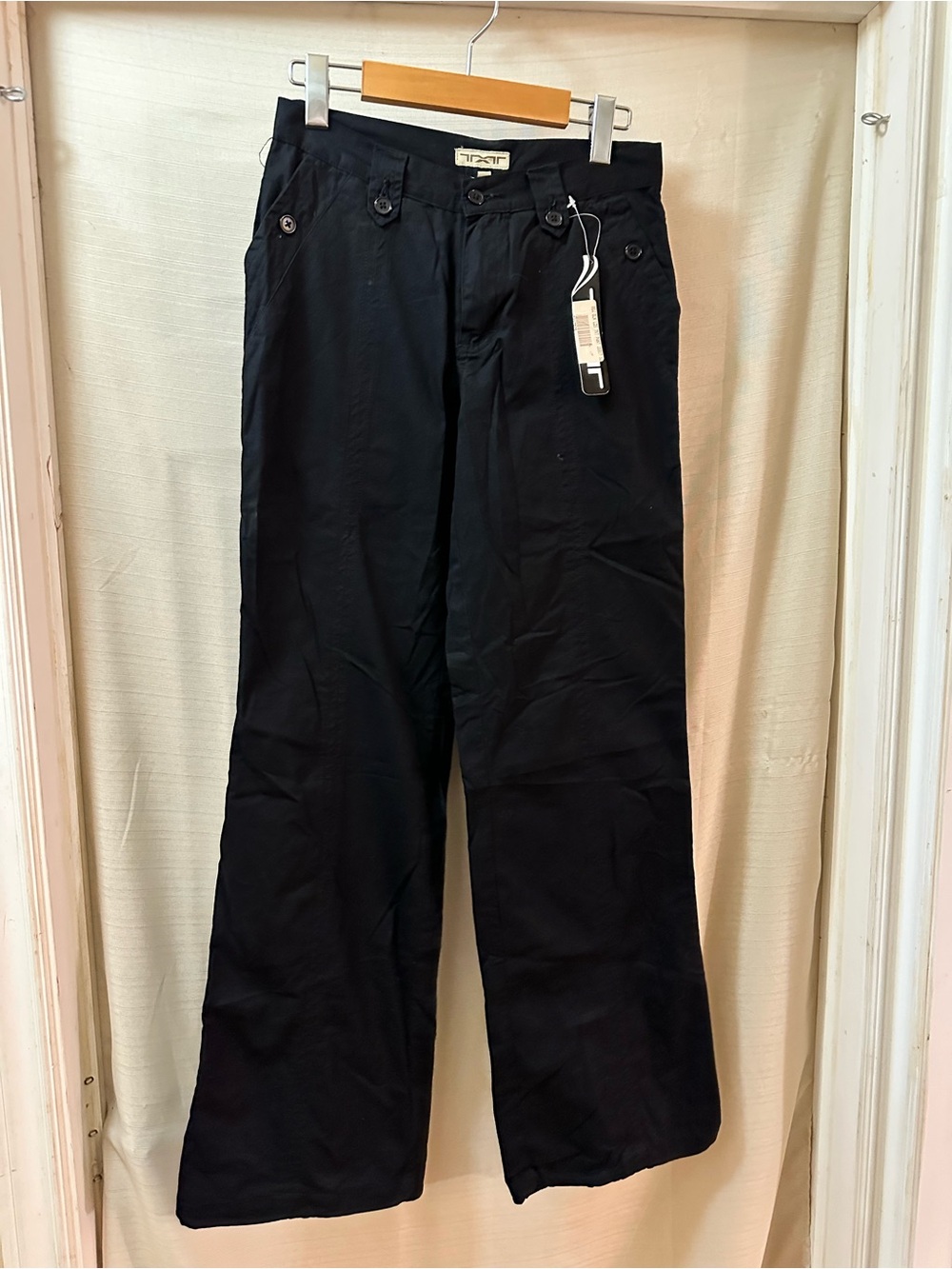 JL Black Cargo Utility Pants Adjustable Hem Wide Leg Y2K Women’s Size 5 (6) NWT